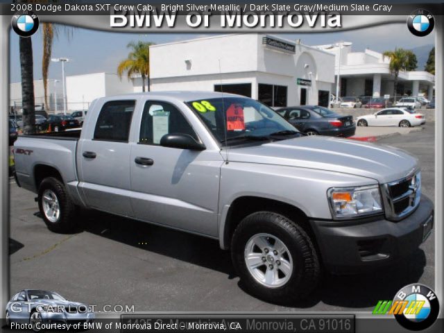 2008 Dodge Dakota SXT Crew Cab in Bright Silver Metallic