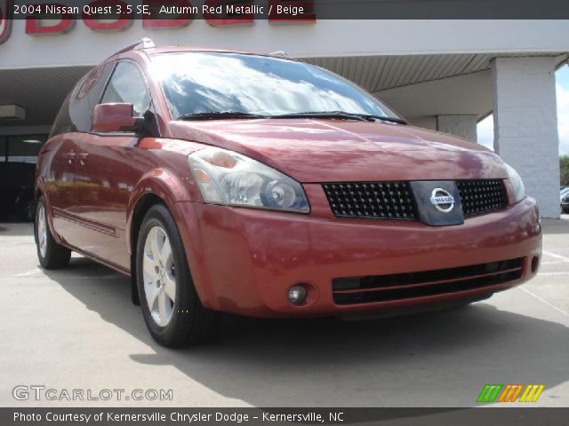 2004 Nissan Quest 3.5 SE in Autumn Red Metallic