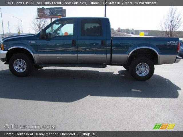 2001 Ford F350 Super Duty Lariat Crew Cab 4x4 in Island Blue Metallic