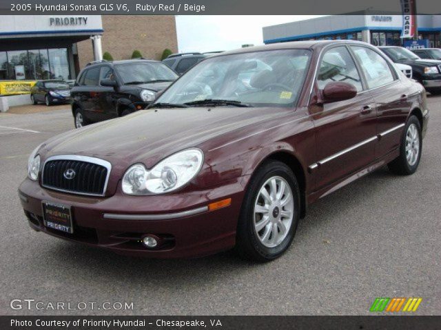 2005 Hyundai Sonata GLS V6 in Ruby Red
