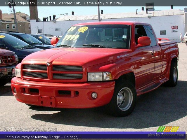 1999 Dodge Ram 1500 Sport Extended Cab in Flame Red