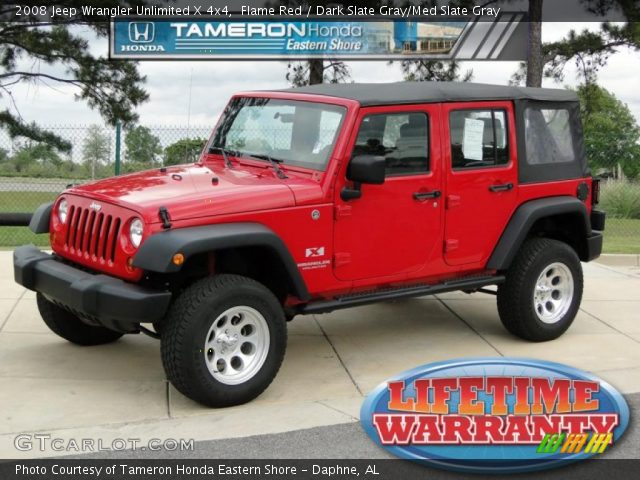 2008 Jeep Wrangler Unlimited X 4x4 in Flame Red