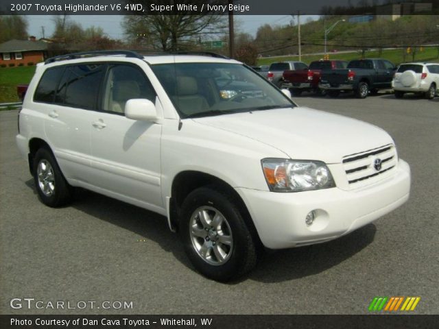2007 Toyota Highlander V6 4WD in Super White