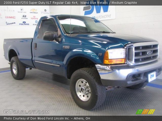 2000 Ford F250 Super Duty XLT Regular Cab 4x4 in Island Blue Metallic