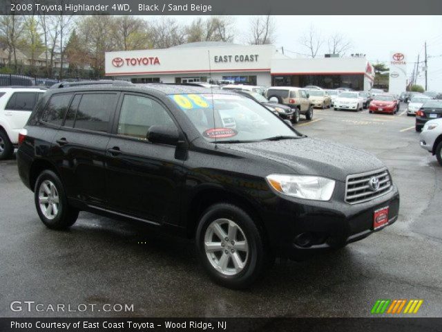 2008 Toyota Highlander 4WD in Black