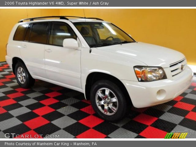 2006 Toyota Highlander V6 4WD in Super White
