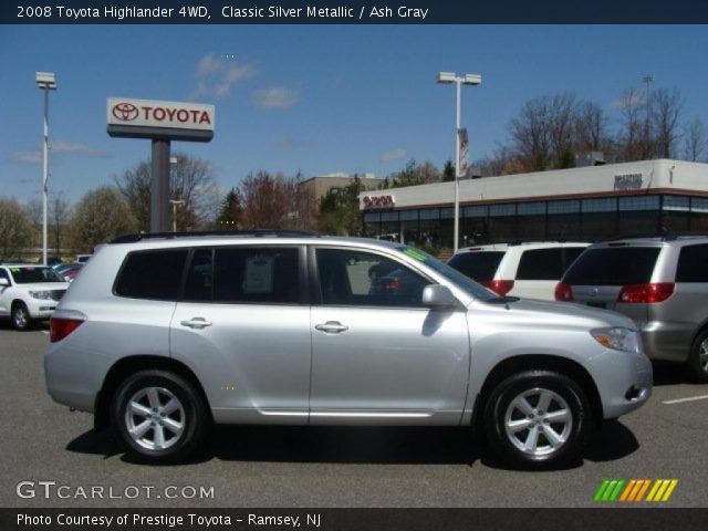 2008 Toyota Highlander 4WD in Classic Silver Metallic