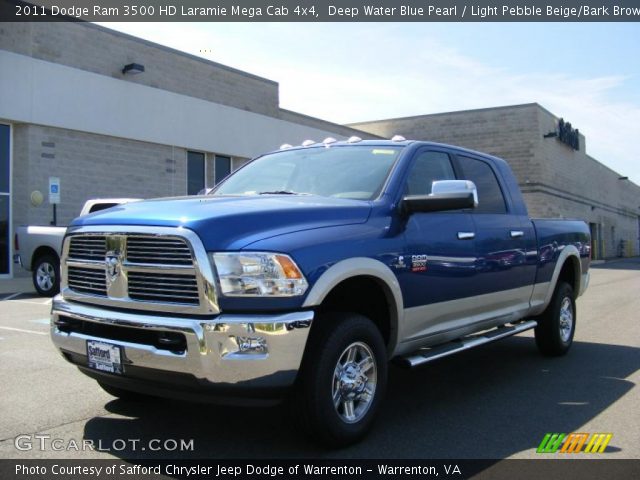 2011 Dodge Ram 3500 HD Laramie Mega Cab 4x4 in Deep Water Blue Pearl
