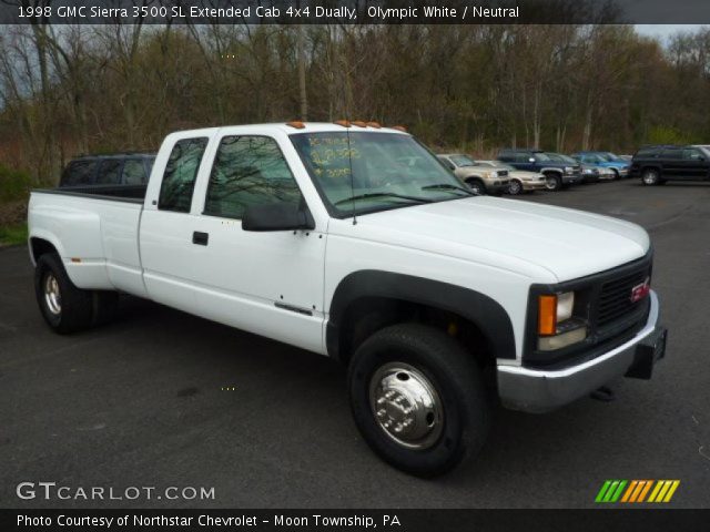 1998 GMC Sierra 3500 SL Extended Cab 4x4 Dually in Olympic White