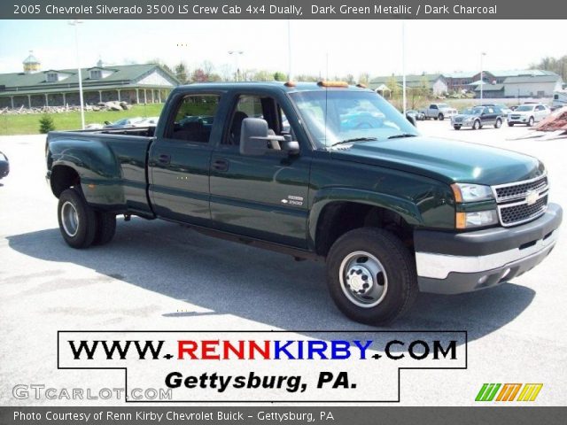2005 Chevrolet Silverado 3500 LS Crew Cab 4x4 Dually in Dark Green Metallic