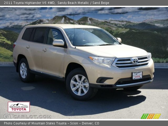 2011 Toyota Highlander V6 4WD in Sandy Beach Metallic