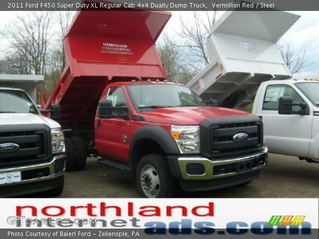 2011 Ford F450 Super Duty XL Regular Cab 4x4 Dually Dump Truck in Vermillion Red
