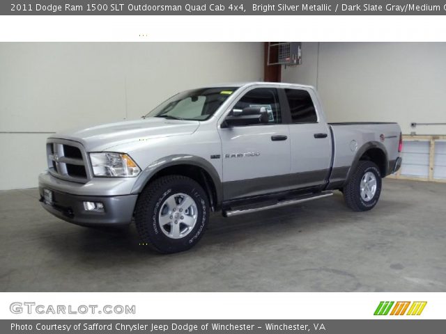 2011 Dodge Ram 1500 SLT Outdoorsman Quad Cab 4x4 in Bright Silver Metallic
