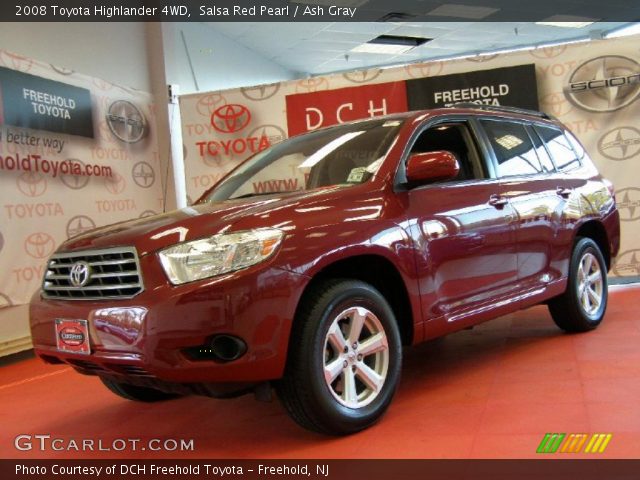 2008 Toyota Highlander 4WD in Salsa Red Pearl