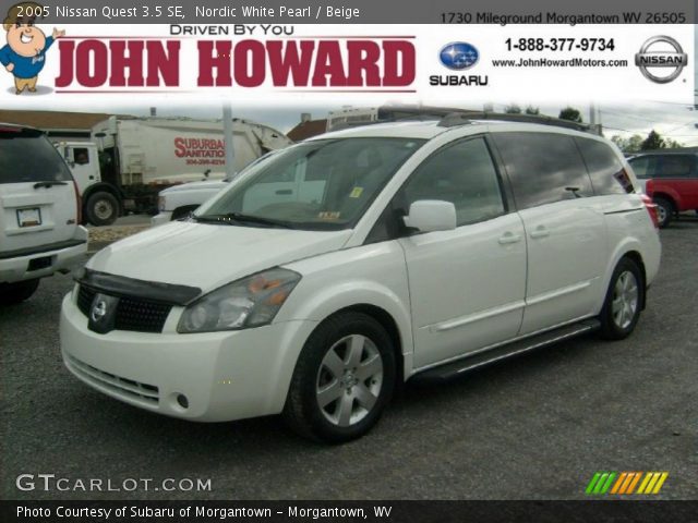 2005 Nissan Quest 3.5 SE in Nordic White Pearl