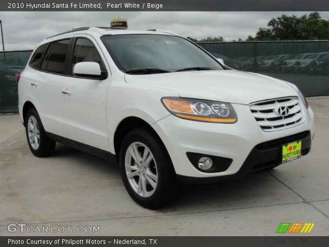 2010 Hyundai Santa Fe Limited in Pearl White