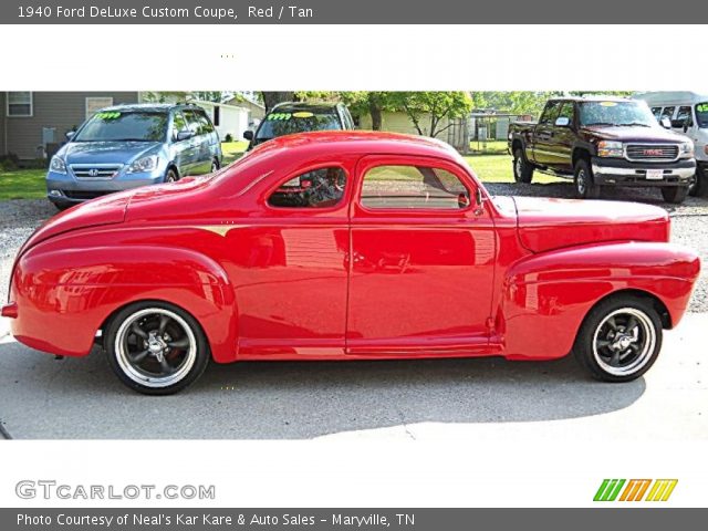 1940 Ford DeLuxe Custom Coupe in Red
