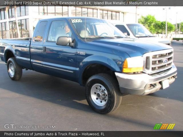 2000 Ford F250 Super Duty XLT Extended Cab 4x4 in Island Blue Metallic