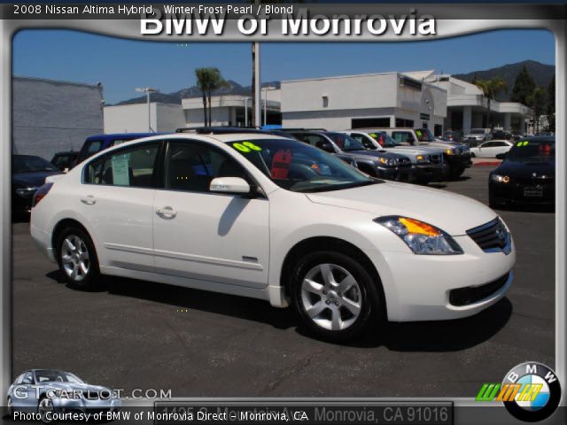 2008 Nissan Altima Hybrid in Winter Frost Pearl