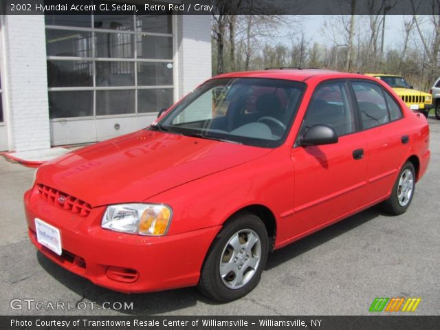 2002 Hyundai Accent GL Sedan in Retro Red