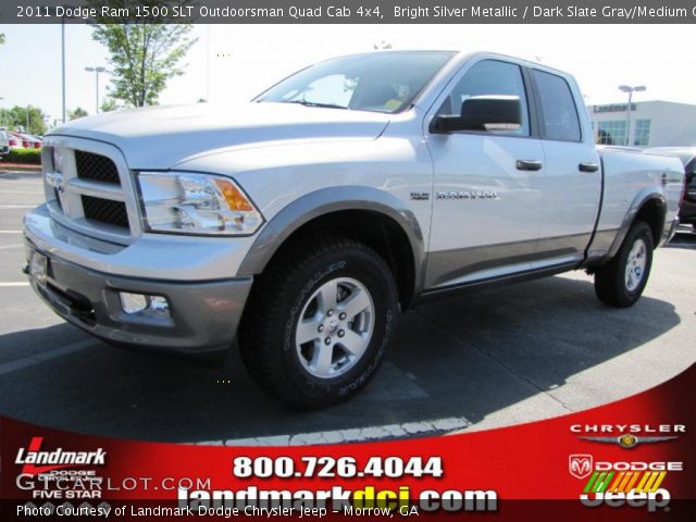2011 Dodge Ram 1500 SLT Outdoorsman Quad Cab 4x4 in Bright Silver Metallic
