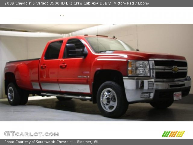 2009 Chevrolet Silverado 3500HD LTZ Crew Cab 4x4 Dually in Victory Red