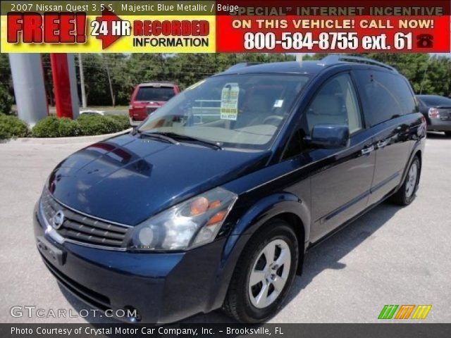 2007 Nissan Quest 3.5 S in Majestic Blue Metallic