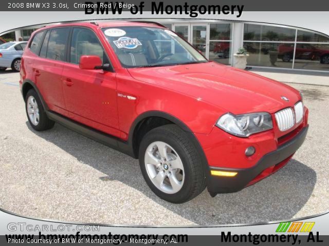 2008 BMW X3 3.0si in Crimson Red