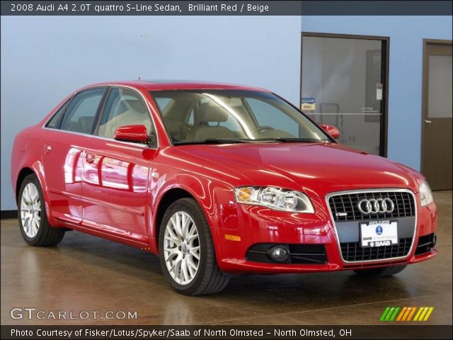 2008 Audi A4 2.0T quattro S-Line Sedan in Brilliant Red