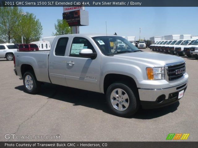 2011 GMC Sierra 1500 SLT Extended Cab 4x4 in Pure Silver Metallic