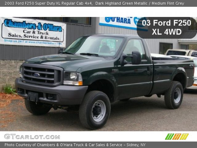 2003 Ford F250 Super Duty XL Regular Cab 4x4 in Dark Highland Green Metallic