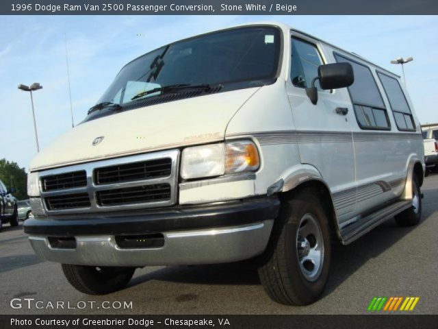 Stone White 1996 Dodge Ram Van 2500 Passenger Conversion