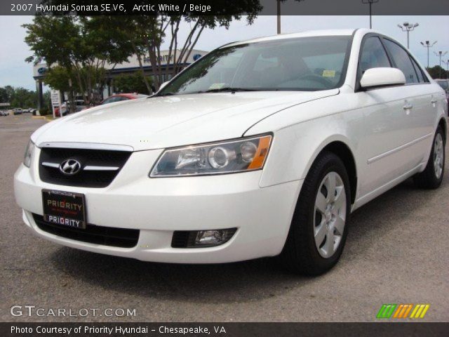 2007 Hyundai Sonata SE V6 in Arctic White