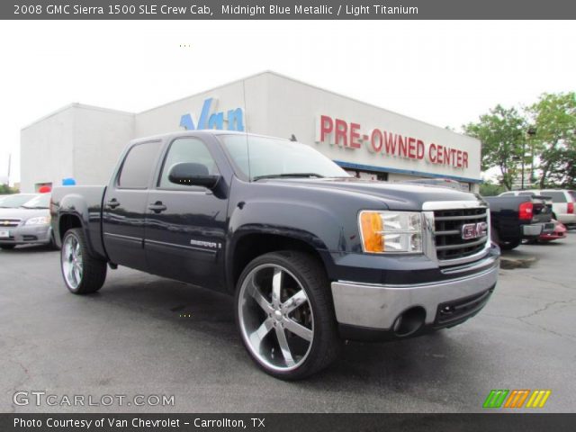 2008 GMC Sierra 1500 SLE Crew Cab in Midnight Blue Metallic