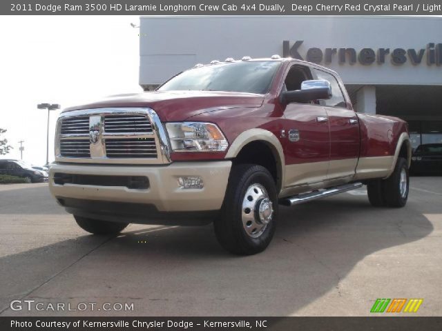 2011 Dodge Ram 3500 HD Laramie Longhorn Crew Cab 4x4 Dually in Deep Cherry Red Crystal Pearl