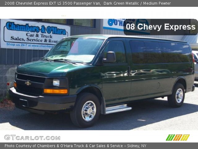 2008 Chevrolet Express EXT LS 3500 Passenger Van in Dark Green Metallic