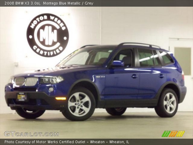 2008 BMW X3 3.0si in Montego Blue Metallic