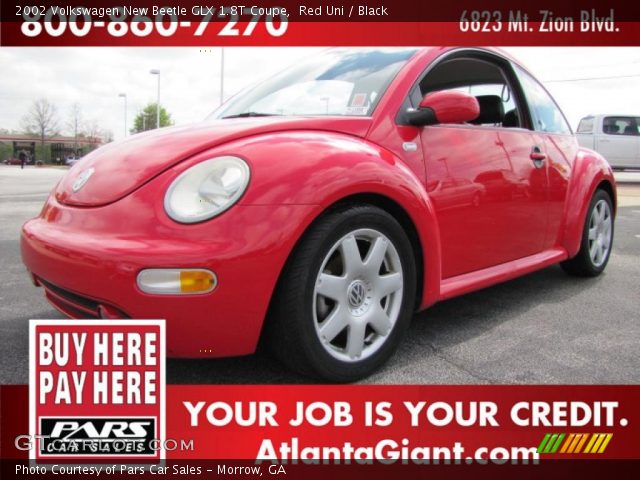 2002 Volkswagen New Beetle GLX 1.8T Coupe in Red Uni