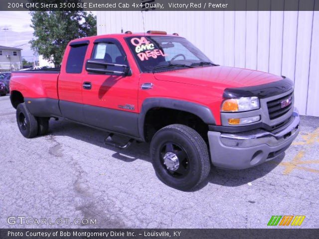 2004 GMC Sierra 3500 SLE Extended Cab 4x4 Dually in Victory Red
