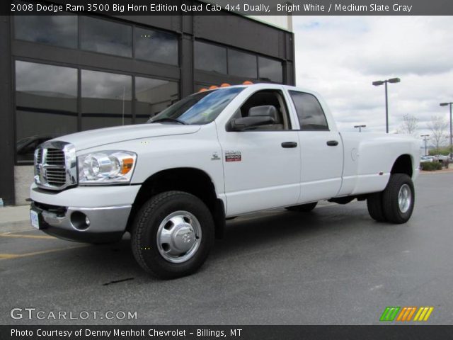 2008 Dodge Ram 3500 Big Horn Edition Quad Cab 4x4 Dually in Bright White