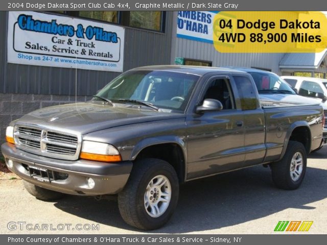 2004 Dodge Dakota Sport Club Cab 4x4 in Graphite Metallic