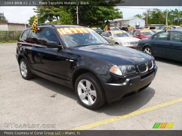2004 BMW X3 2.5i in Black Sapphire Metallic