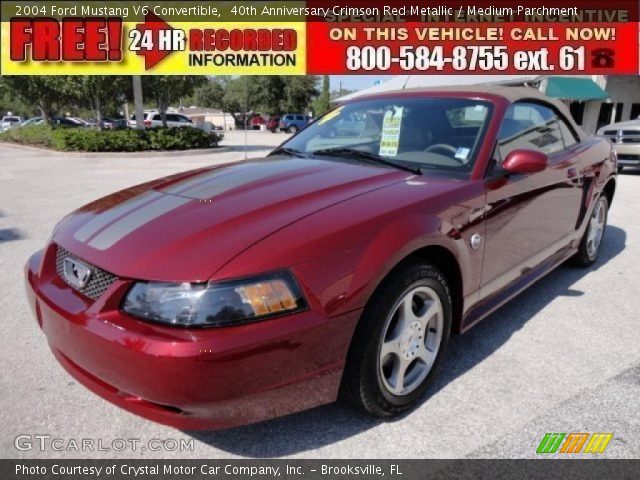 2004 Ford Mustang V6 Convertible in 40th Anniversary Crimson Red Metallic