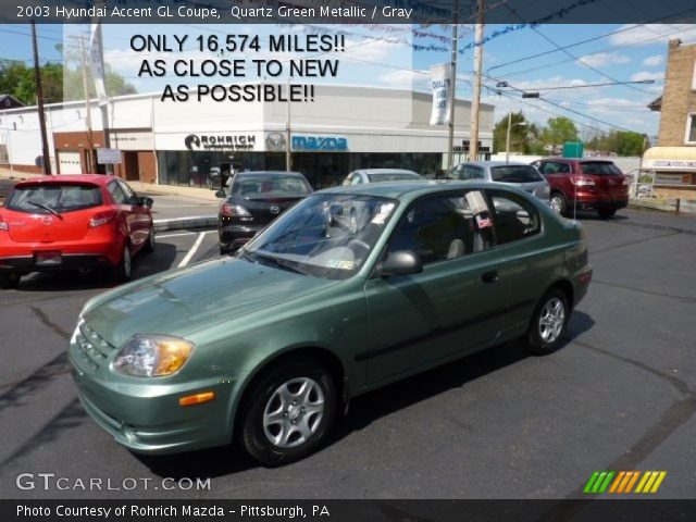 2003 Hyundai Accent GL Coupe in Quartz Green Metallic