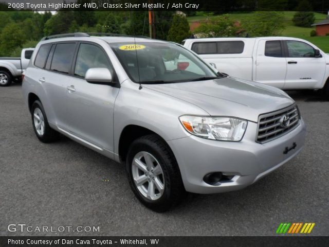 2008 Toyota Highlander 4WD in Classic Silver Metallic