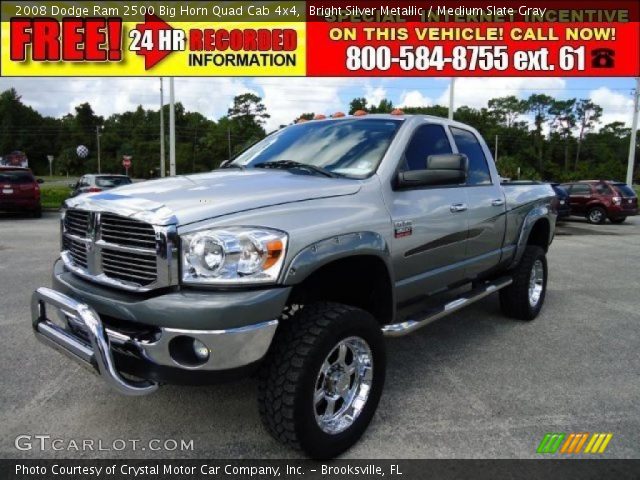 2008 Dodge Ram 2500 Big Horn Quad Cab 4x4 in Bright Silver Metallic