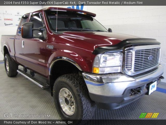 2004 Ford F350 Super Duty FX4 SuperCab 4x4 in Dark Toreador Red Metallic