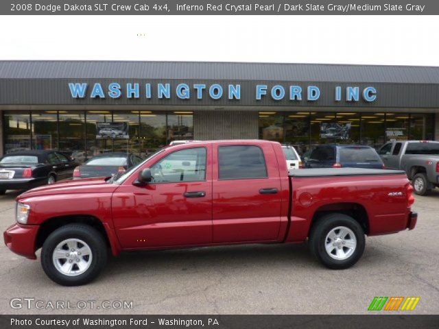 2008 Dodge Dakota SLT Crew Cab 4x4 in Inferno Red Crystal Pearl