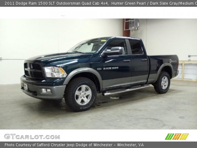 2011 Dodge Ram 1500 SLT Outdoorsman Quad Cab 4x4 in Hunter Green Pearl