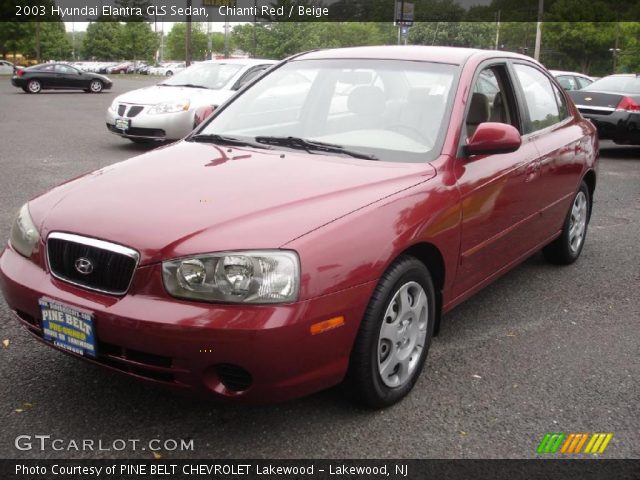 2003 Hyundai Elantra GLS Sedan in Chianti Red